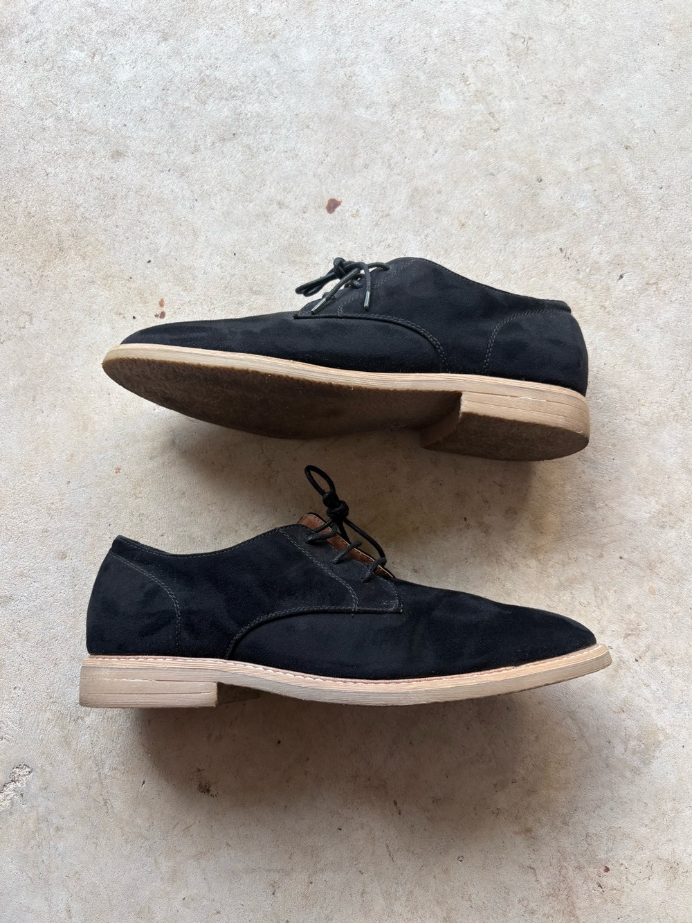 H&M Black Suede Lace Up Oxfords Shoes